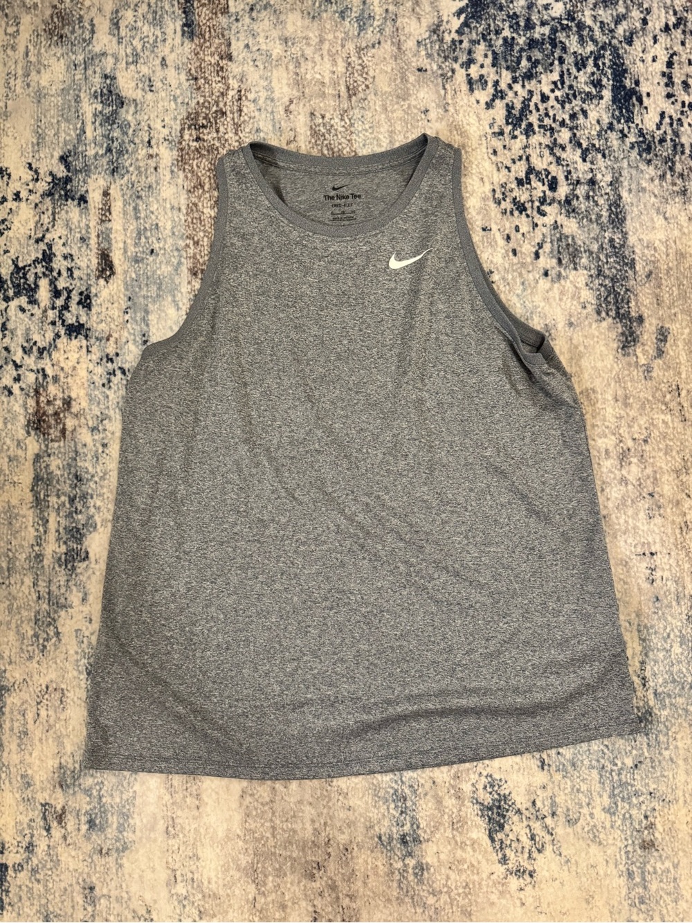 Nike Gray Heather Athletic Tank Top with White Swoosh